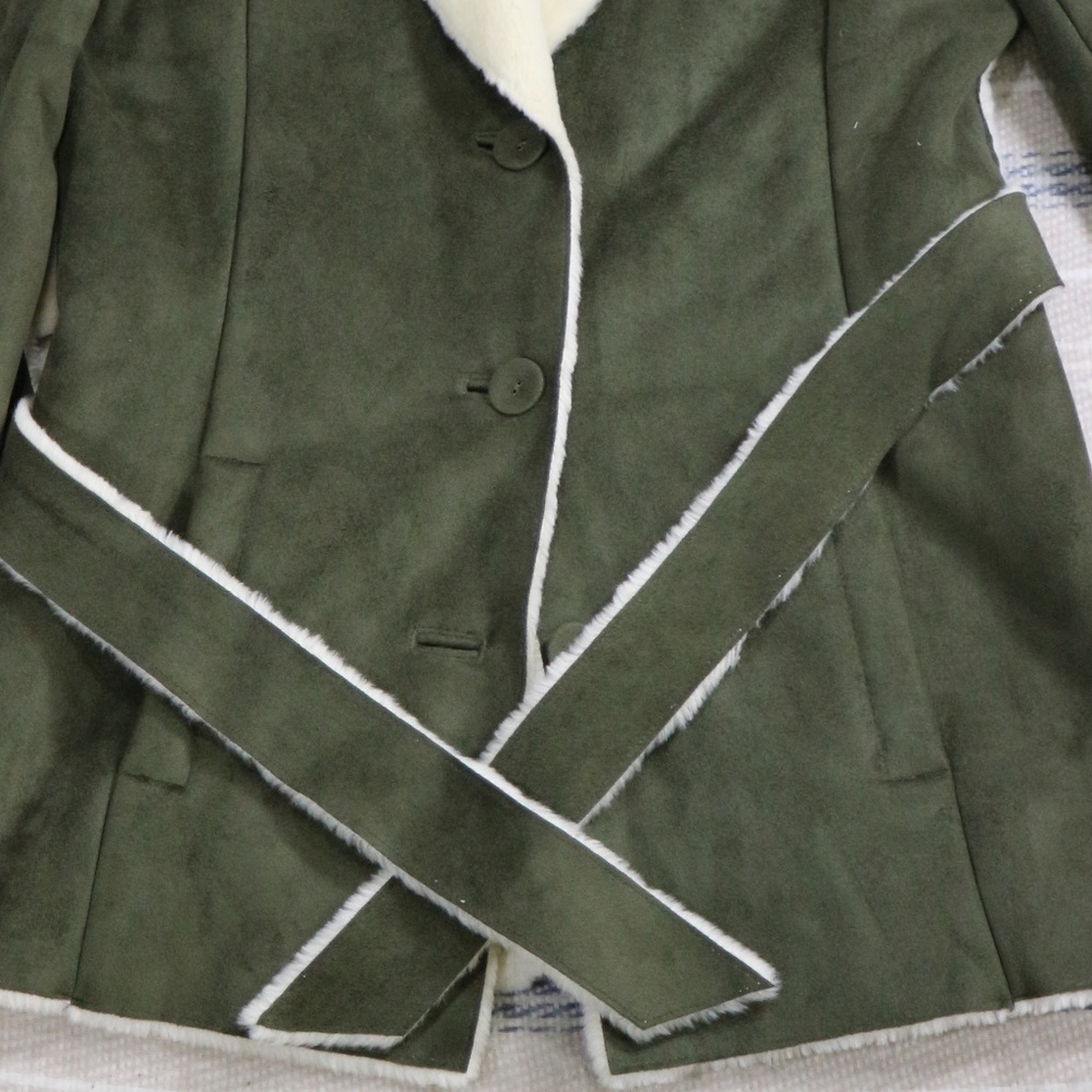WILSON'S LEATHER Pelle Studio Olive Suede Coat Vtg - Picture 4 of 8